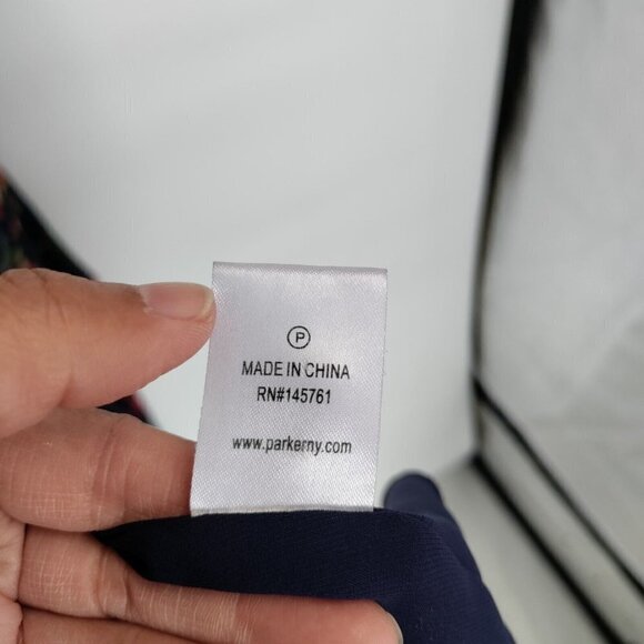 Parker Kam Silk Floral Cold Shoulder Tiered Midi Dress Asymmetrical Small Women - Picture 9 of 16